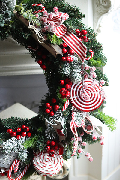 Lollypop Candy, świąteczny wianek dekoracyjny