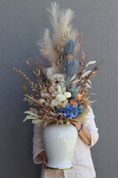 Boho Blue, dekoracyjny bukiet w wazonie