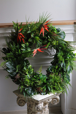 Strelicja Królewska Jungle, zielony wianek dekoracyjny, śr.73cm