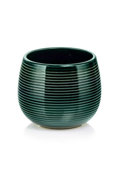 Vintage Round, osłonka ceramiczna doniczka, zielony, wym.13x15cm