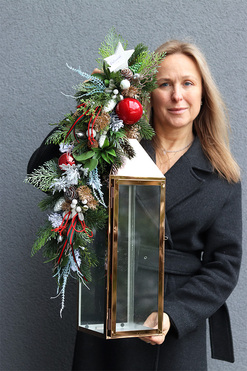 Angelo Garden Dekorina Winter, złoty lampion nagrobny, wys.45cm