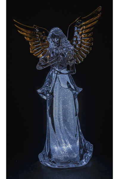 Crystal Xmas, świąteczna figurka anioł LED
