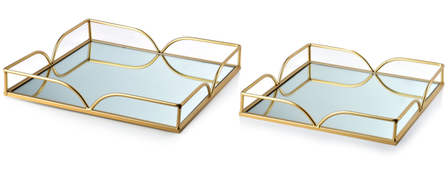 Lucasso B, komplet 2-óch tac lustrzanych, wym.34x34x5.5/30x30x5.5cm