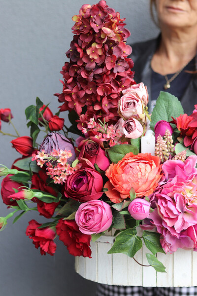 Hydrangelia, dekoracja nagrobna w skrzynce