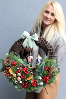 Dziadki Do Orzechów Big, świąteczny wianek dekoracyjny