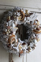 biały wianek zimowy, White Snow, śr.38cm 