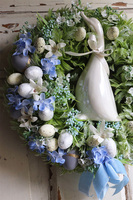 Gąska, wielkanocny niebieski wianek, śr.30cm
