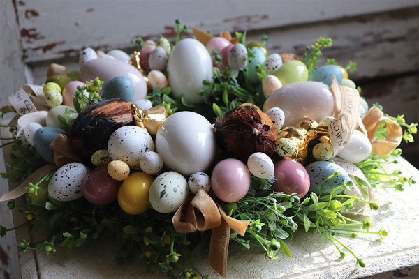 Easteria, wielkanocny stroik / wianek, śr.35cm