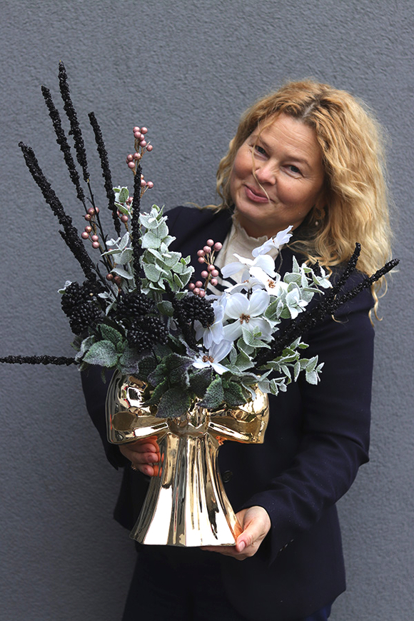 Kokarda Gold&Black, świąteczny stroik w kokardzie