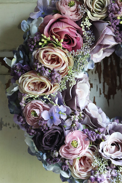 fioletowy wianek na drzwi, Refulia Violet, śr.41cm