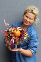 Premium Autumn, jesienna kompozycja kwiatowe w bombonierze