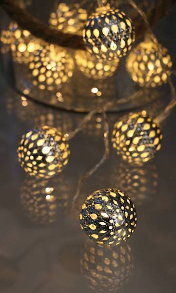 Cordilla Balls, ażurowe lampki LED na baterie, 10 światełek 