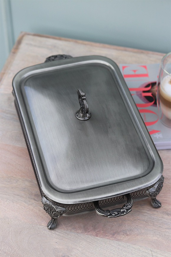 ekskluzywne naczynie żaroodporne z pokrywką, Silverisa, wym.16x41x21cm