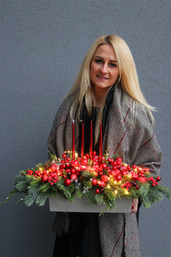 stroik świąteczny, Karminowy Exclusive 2, wym.37x67x30cm  