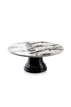 Marble Black, porcelanowa patera do tortu, śr.30cm