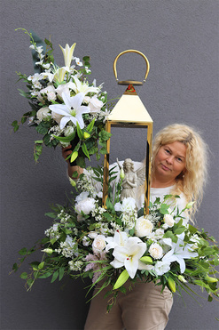 Angelo Garden Premium 2, komplet dekoracji nagrobnych, bukiet + lampion 