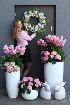 Medinilla Fiberglass 2, podłogowa dekoracja kwiatowa, wys.138cm 