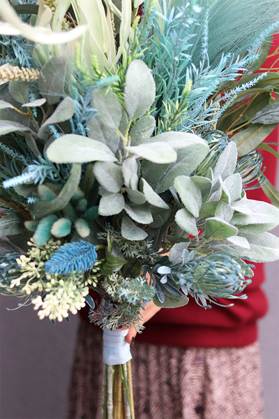 Rewia Blue, niebieski bukiet dekoracyjny