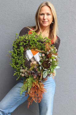 Listopadowa Prostota, jesienny wianek z omszałych gałązek, śr.40cm