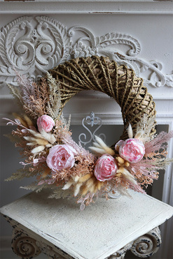 Love Day, asymetryczny wianek z suszem, rozp.50cm