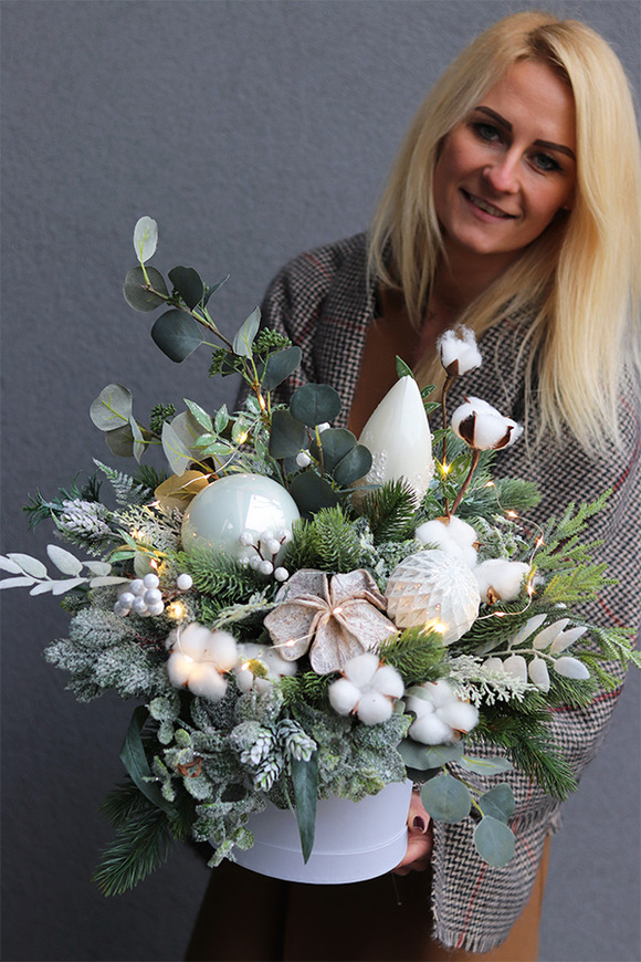 Bielloso LED, mroźny flowerbox świąteczny