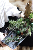 Natural Wood, świąteczny stroik na stół	