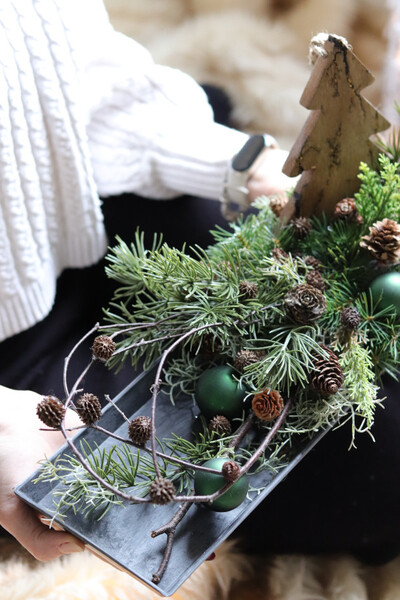 Natural Wood, świąteczny stroik na stół	