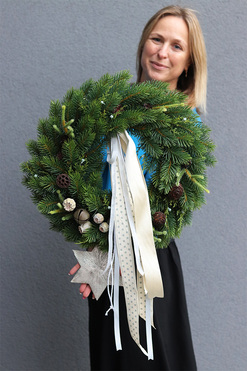 bożonarodzeniowy wianek na drzwi, Zimową Porą, śr.45cm