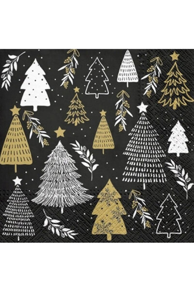 Choinki, świąteczne serwetki papierowe, beż, 20szt.