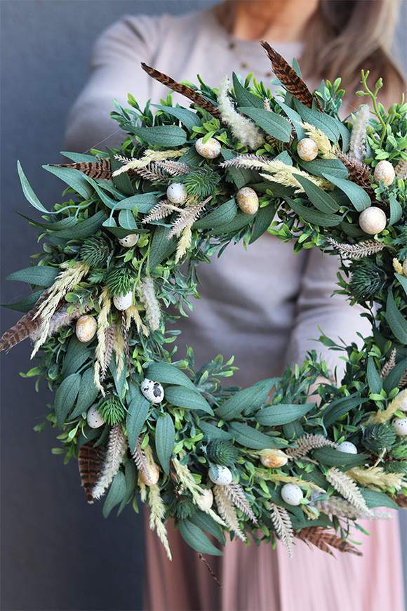 Wielkanocna Grzęda, wiosenny wianek na drzwi