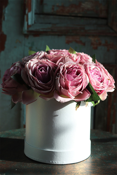 flowerbox z fioletowymi różami, Graciosi, wym.23x25cm