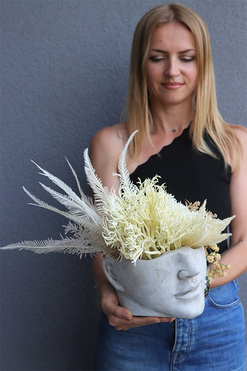 Windy Head, kompozycja boho kwiaty w głowie, wym.30x42cm