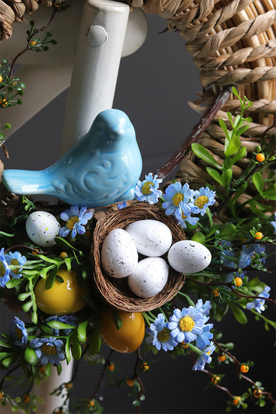 Blue Bird Spring, wiosenny wianek dekoracyjny