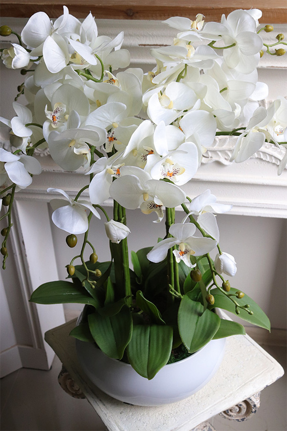 Biała Dama, wysokiej jakości sztuczny storczyk