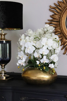 Deluxe Gold A, sztuczny storczyk w złotej donicy, wys.61cm