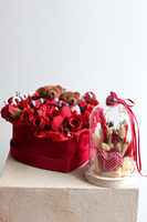  Walentynki Teddy, flowerbox na walentynki serce