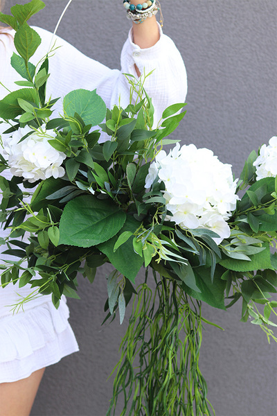 wianek kwiatowy, Subtelle Sibille Hortense Orchid B, na obręczy o śr.50cm