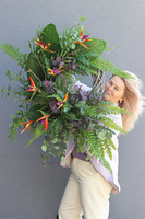 Strelizia Crown, asymetryczny zielony wianek