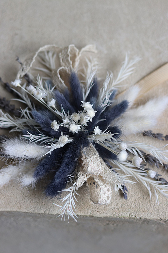 Boho Blue, stroik / dekoracja do koszyczka wielkanocnego, rozp.15x18cm