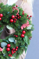 Christmas Exclusive Candy, świąteczny wianek z laskami cukrowymi