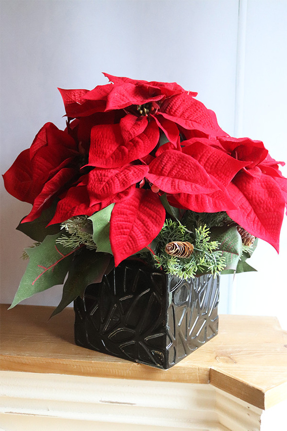 Gwiazda Betlejemska Black Modern, wysokiej jakości sztuczna roślina