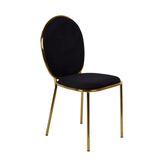 Prenolia, krzesło z welurowym obiciem, czarne, wym.44x51x92cm