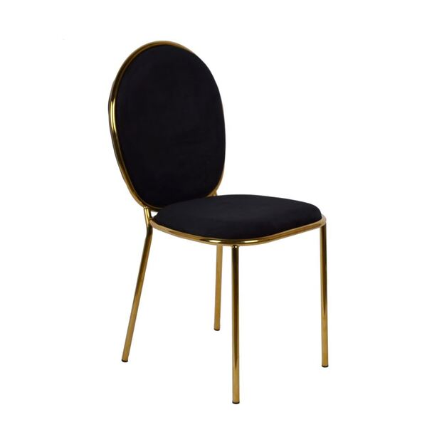 Prenolia, krzesło z welurowym obiciem, czarne, wym.44x51x92cm