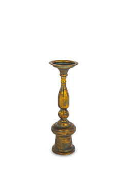 History H, świecznik metalowy patynowany, wys.38cm