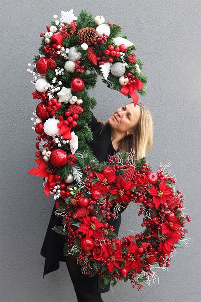 bogata girlanda świąteczna, Karminowa New, dł.150cm