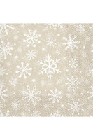 Płatki Śniegu, świąteczne serwetki papierowe, beż, 20szt