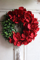 asymetryczny wianek z chwostem, Orchidelia Red Big, śr.42cm   