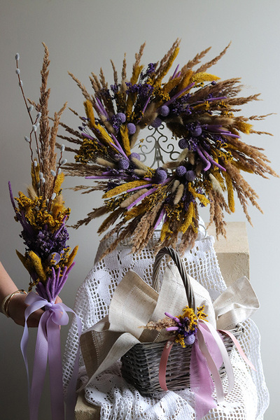 Fioletowa Wielkanoc, komplet dekoracji wielkanocnych