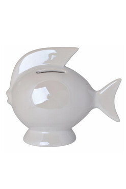 figurka marynistyczna Ryba - Skarbonka D, perłowy, wym.14x7.5x13cm