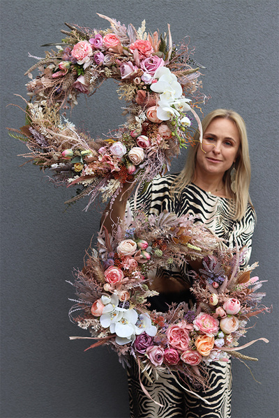 November Garden, boho jesienny wianek